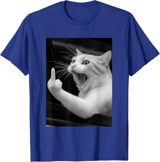 Funny Angry Cat Men Women Gift T-Shirt - T-Shirt | Royal