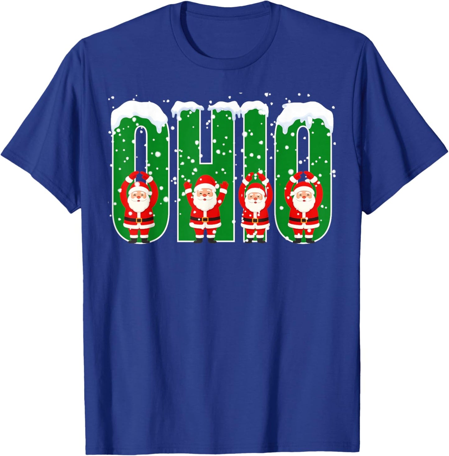 O-H-I-O State Ohio Vintage Funny Santa Matching Family T-Shirt - T-Shirt | Royal