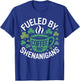 Fueled by Coffee and Shenanigans St Patricks Day Shamrock T-Shirt - T-Shirt | Royal