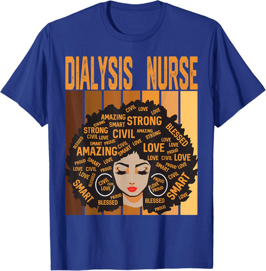 Dialysis Nurse Powerful Black History Month Black Pride T-Shirt - T-Shirt | Royal
