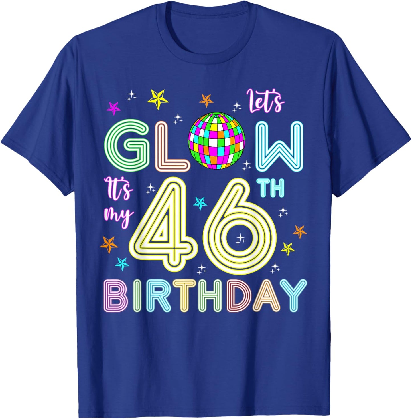 It's My 46th Birthday Glowing 80s 46 Year Old T-Shirt - T-Shirt | Royal