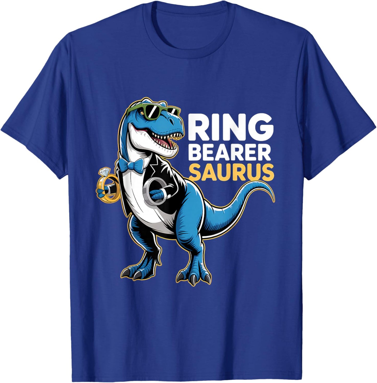 Ring Bearer T-Rex Dino Funny Wedding Party Ring Dinosaur T-Shirt - T-Shirt | Royal