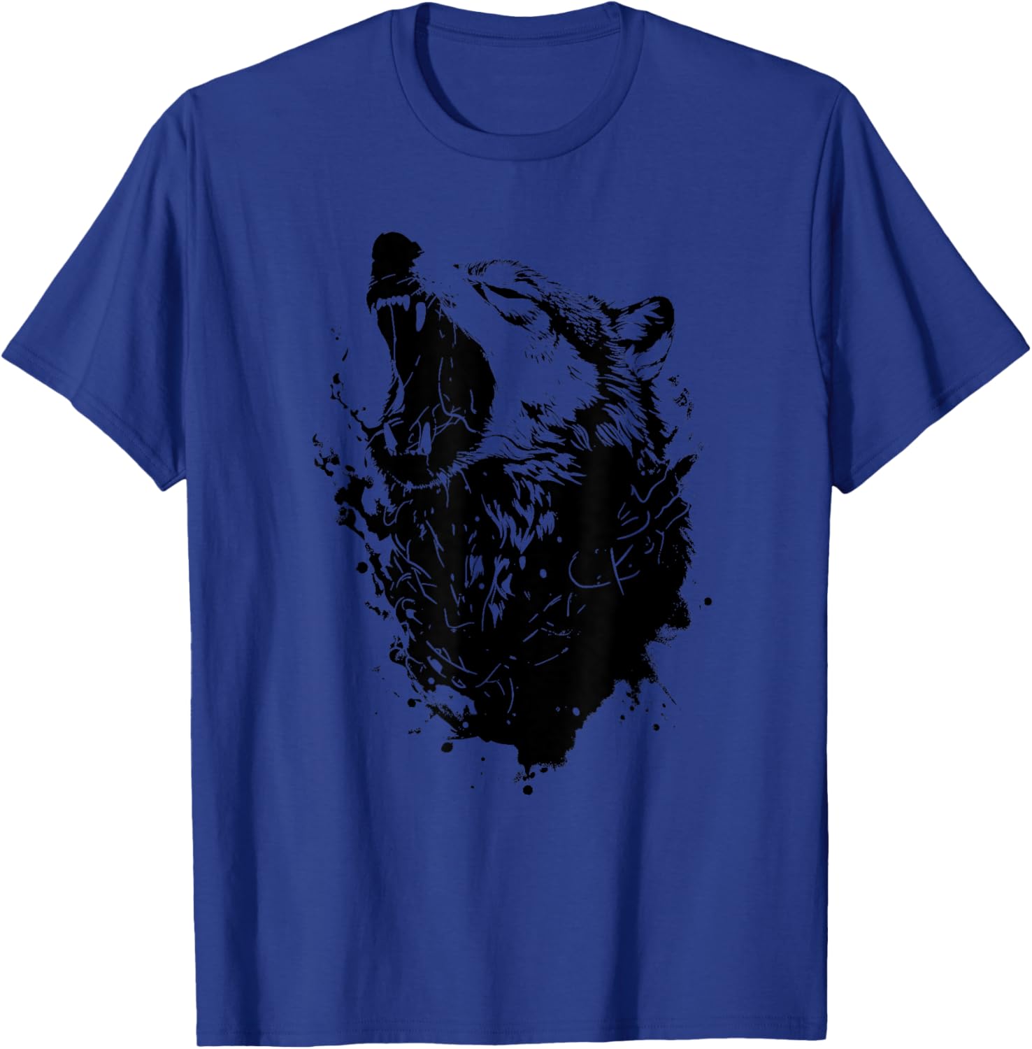 Roaring Wolf Amazing Animal Graphic Wolf T-Shirt - T-Shirt | Royal