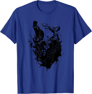 Roaring Wolf Amazing Animal Graphic Wolf T-Shirt - T-Shirt | Royal