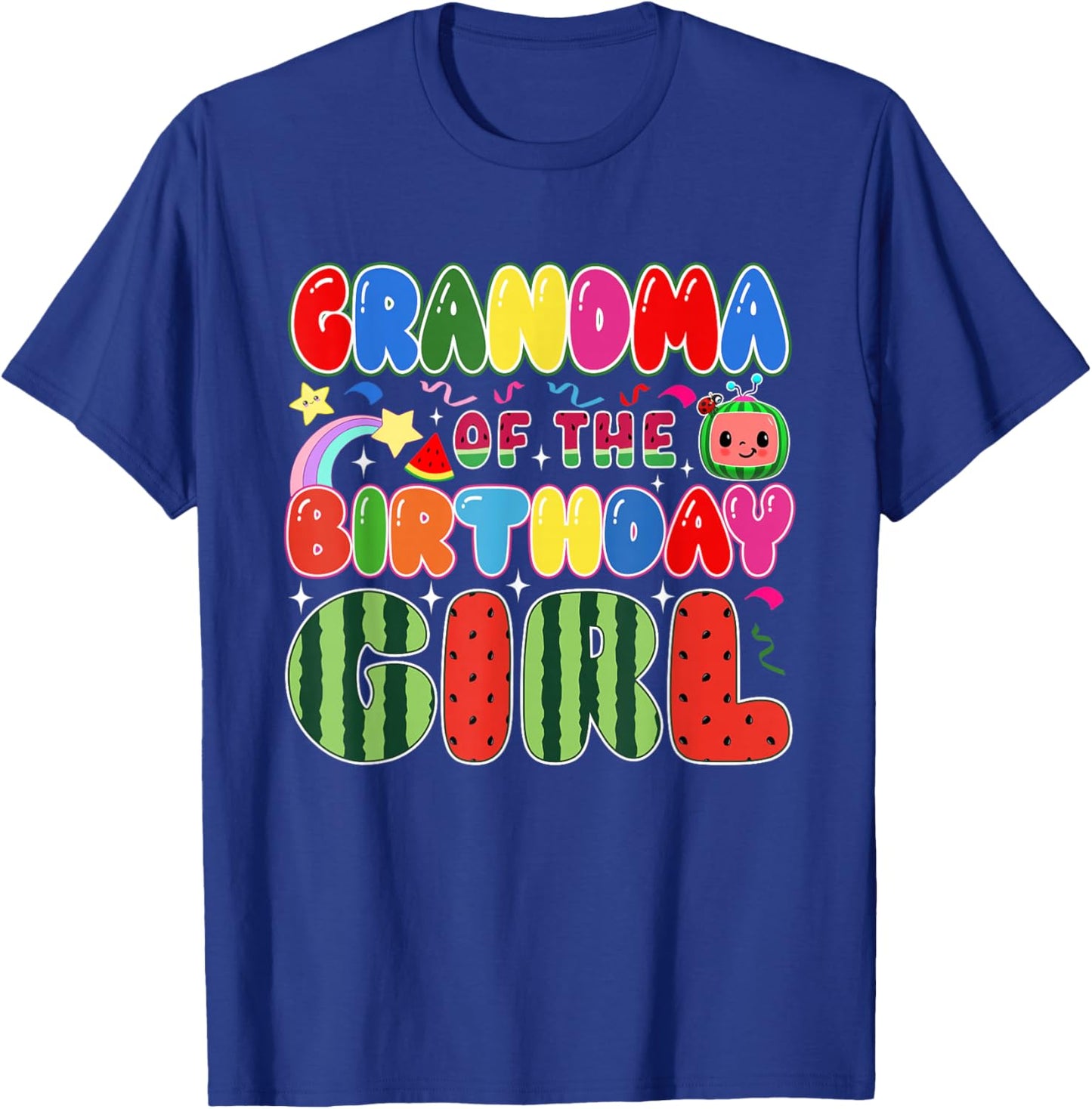 Grandma of The Birthday Girl Melon Family Matching Funny T-Shirt - T-Shirt | Royal