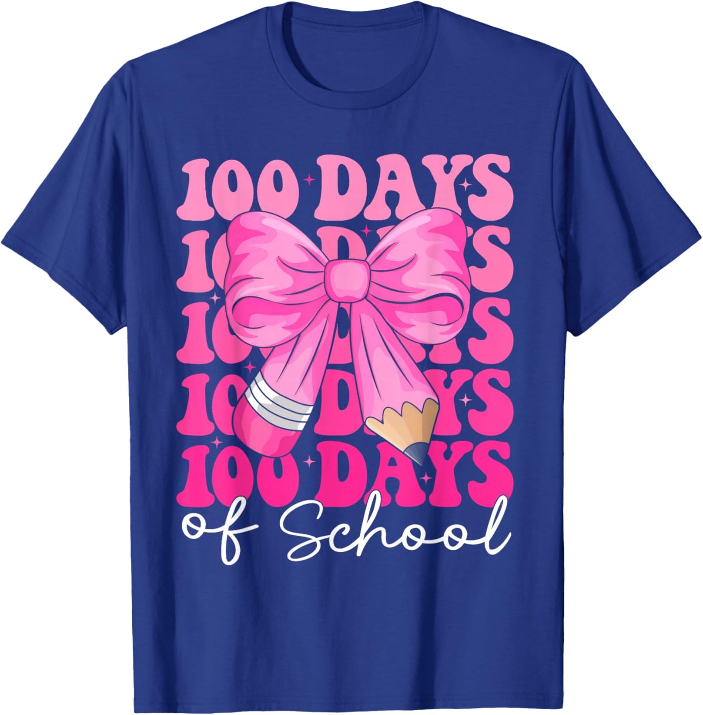 100 Days of School Teacher Girls Kids 100th Day of School T-Shirt - T-Shirt | Royal