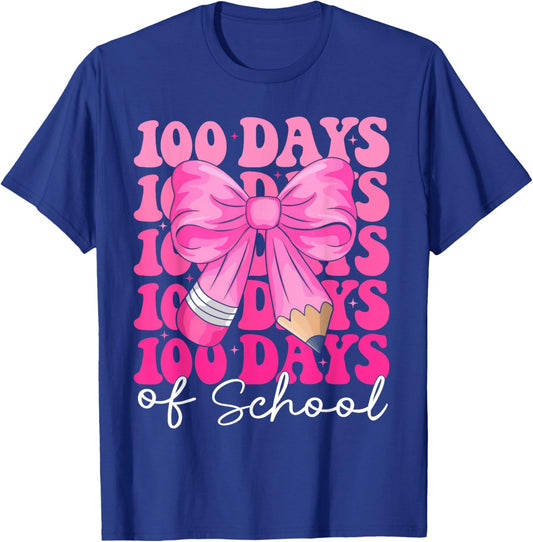 100 Days of School Teacher Girls Kids 100th Day of School T-Shirt - T-Shirt | Royal