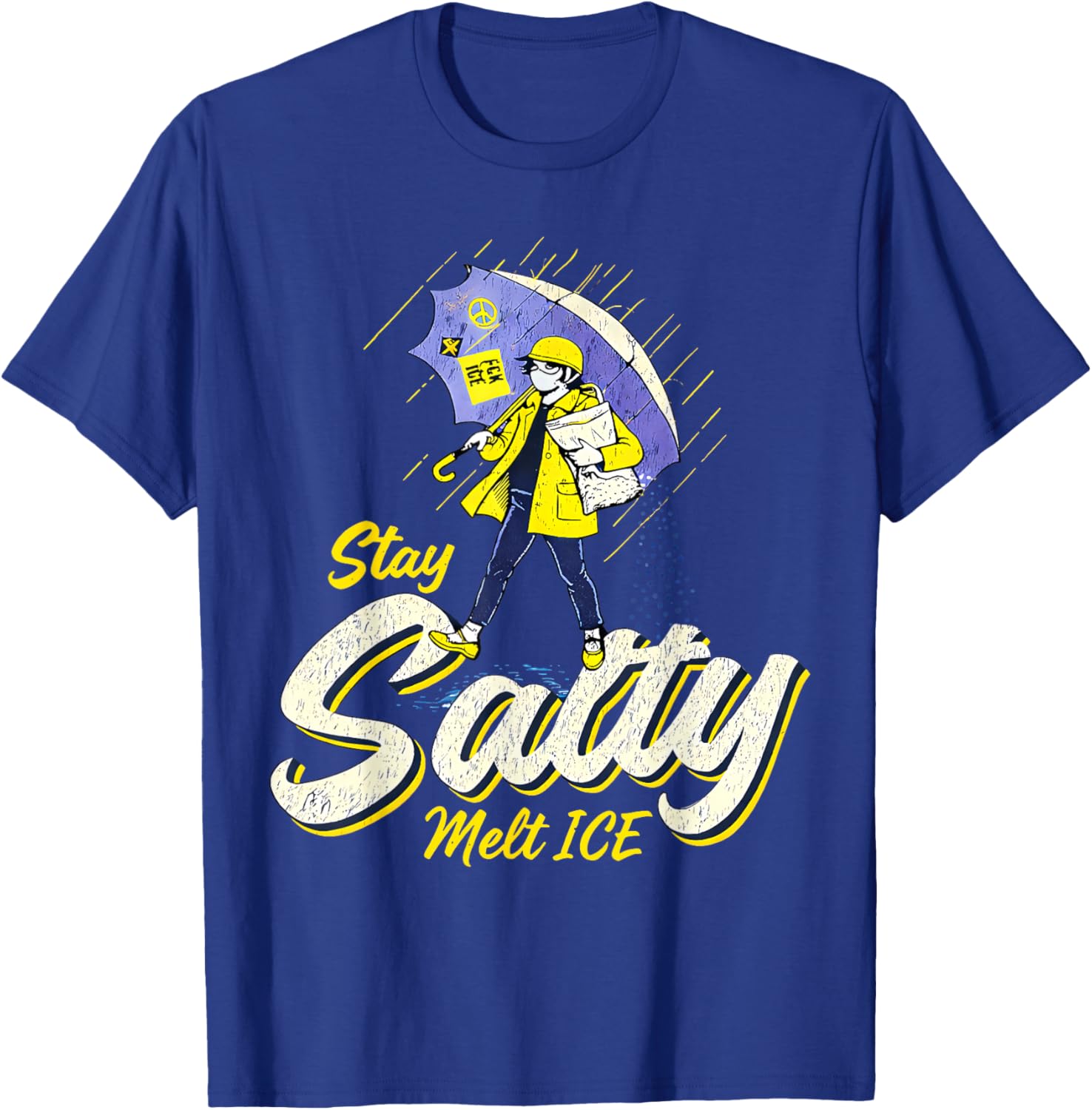 Stay Melt ICE Salty Political Retro T-Shirt - T-Shirt | Royal