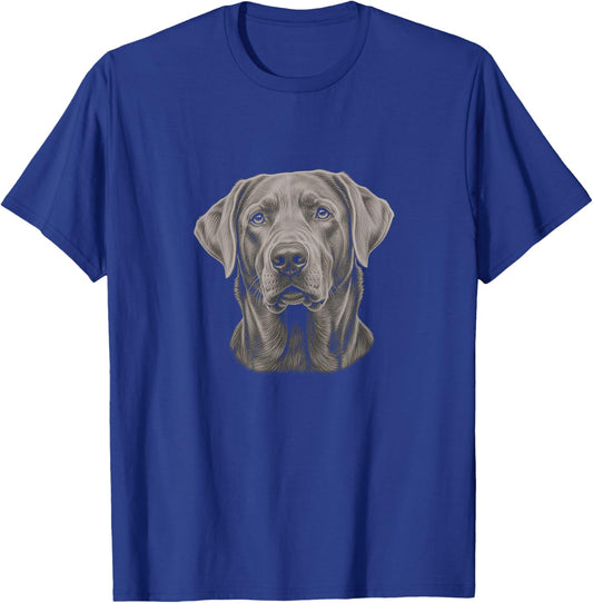 Silver Labrador Drawing Art Design T-Shirt - T-Shirt | Royal