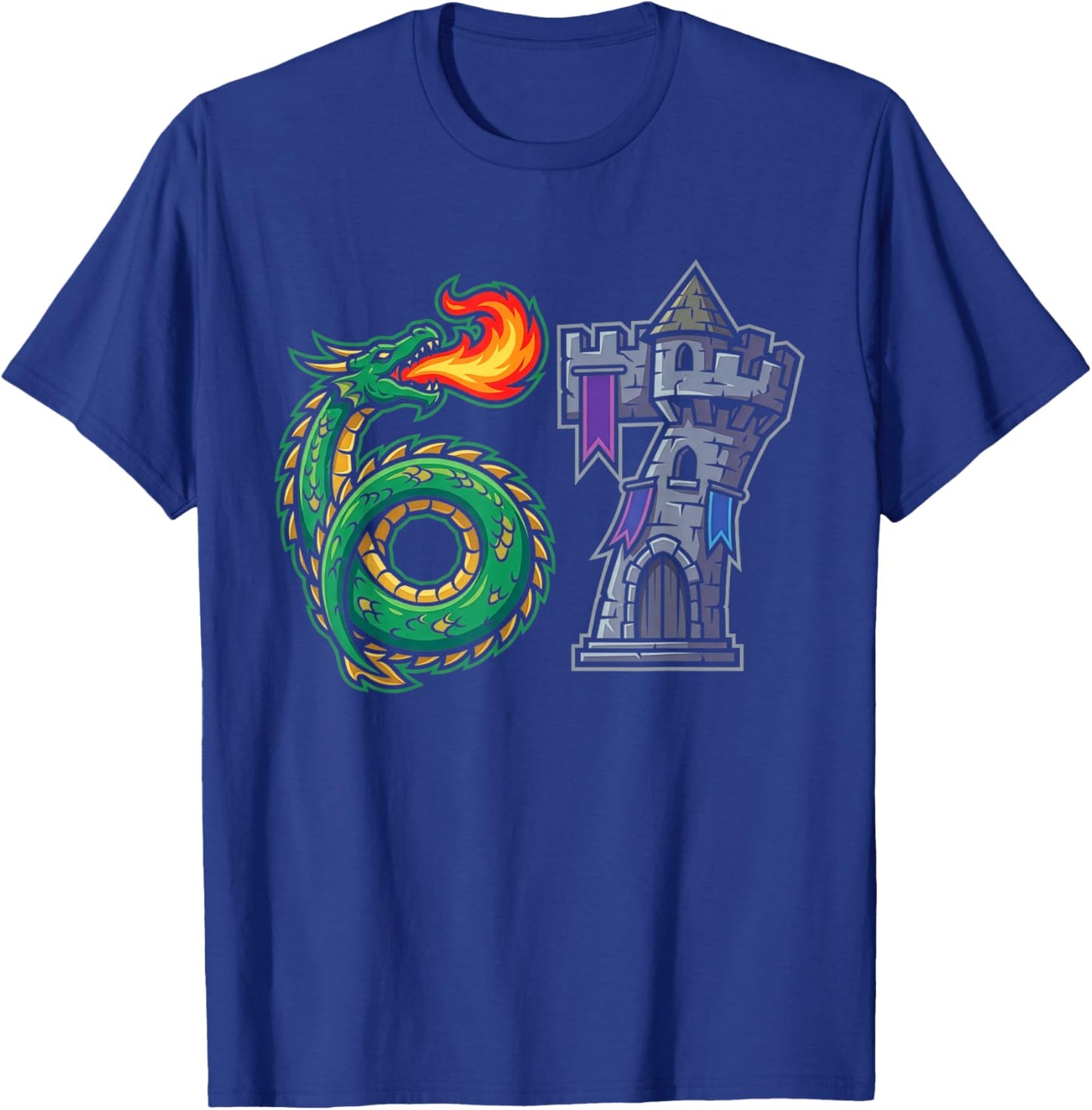 Dragon Castle 67 Six Seven Fantasy Medieval Knight RPG 6 7 T-Shirt - T-Shirt | Royal