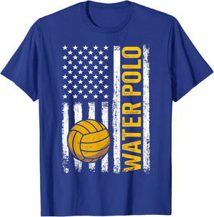Water Polo American Flag Patriotic T-Shirt - T-Shirt | Royal