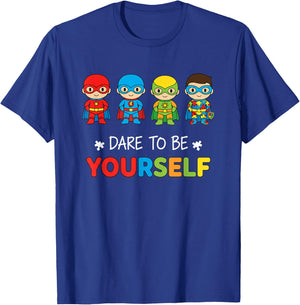 Pride Dare to Be Yourself, Superhero Pride Design T-Shirt - T-Shirt | Royal
