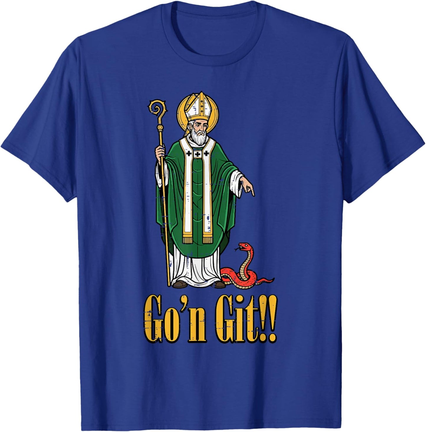 St Patrick Snake Gon Git Funny Saint Paddys Women Men Kids T-Shirt - T-Shirt | Royal