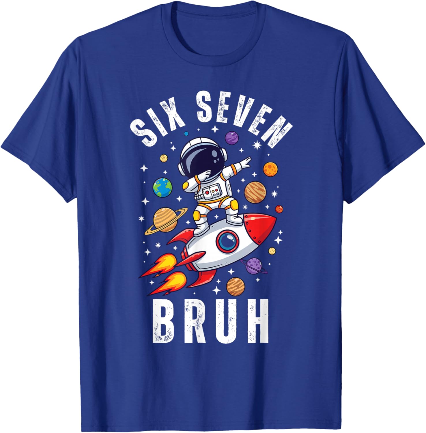 67 Meme Astronaut Dabbing in Space Funny Six Seven Bruh Boys T-Shirt - T-Shirt | Royal