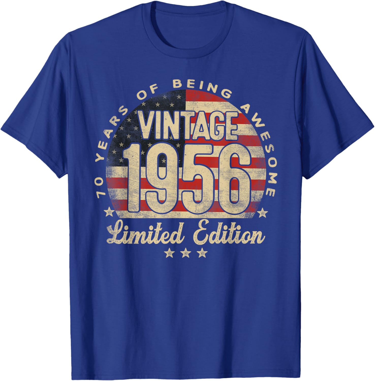 Vintage 1956 Limited Edition USA Flag 70-Year-Old Age 70 T-Shirt - T-Shirt | Royal