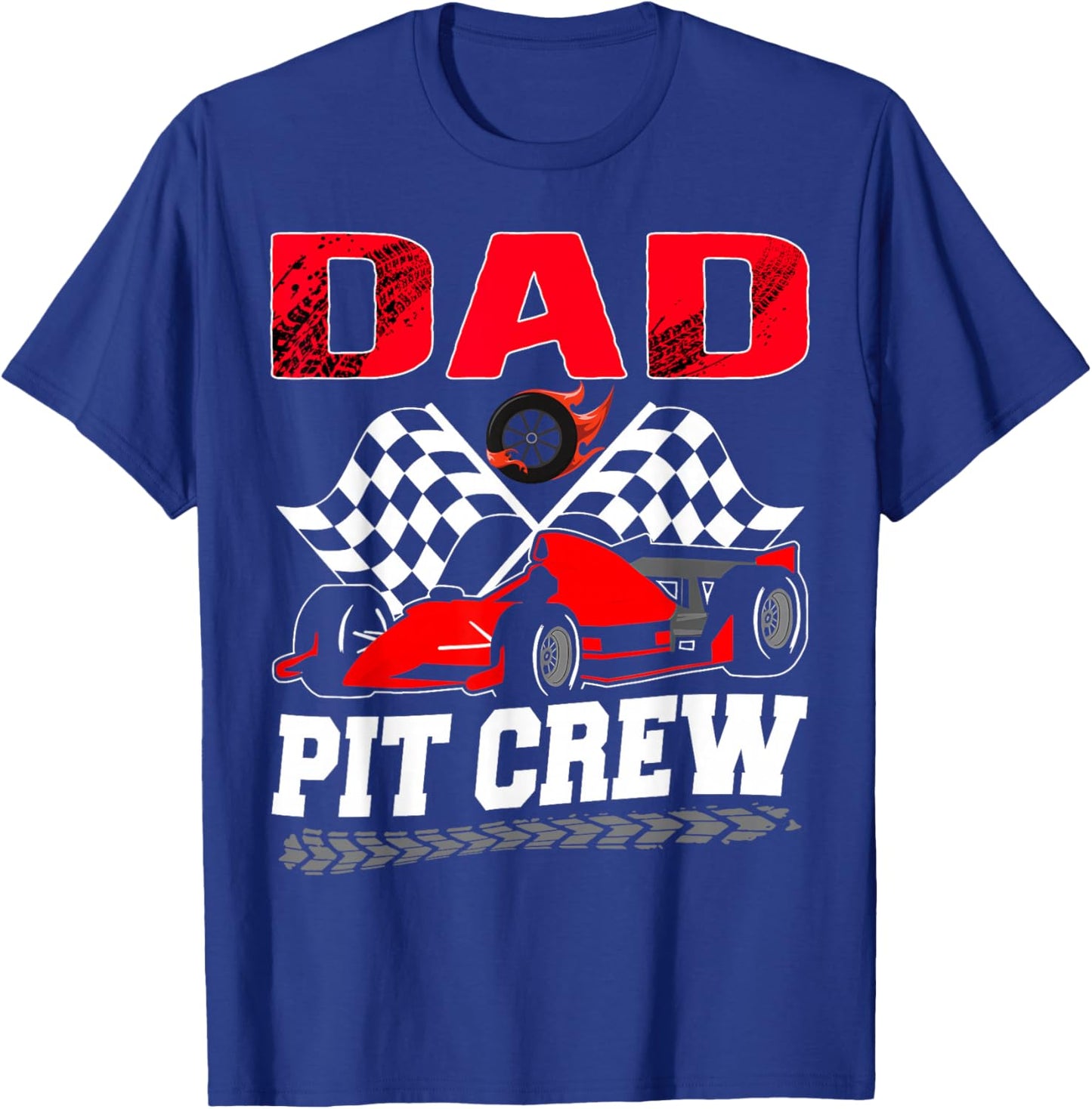 Dad Pit Crew Racing Family Race Car Birthday Boy T-Shirt - T-Shirt | Royal