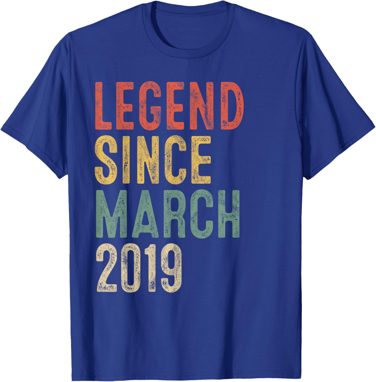 Legend March 2019 7th Birthday Boy Girl 7 Year Old T-Shirt - T-Shirt | Royal