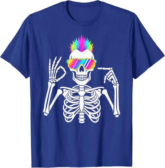 67 Skeleton Gen Alpha Funny Six Seven Halloween Meme T-Shirt - T-Shirt | Royal