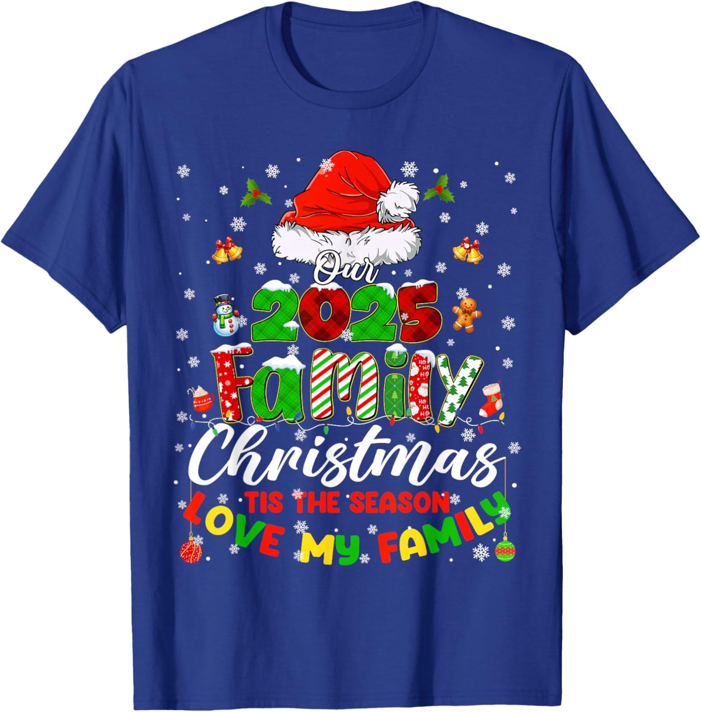 Funny Pajamas Outfit Family Matching Christmas 2025 Gifts PJ T-Shirt - T-Shirt | Royal