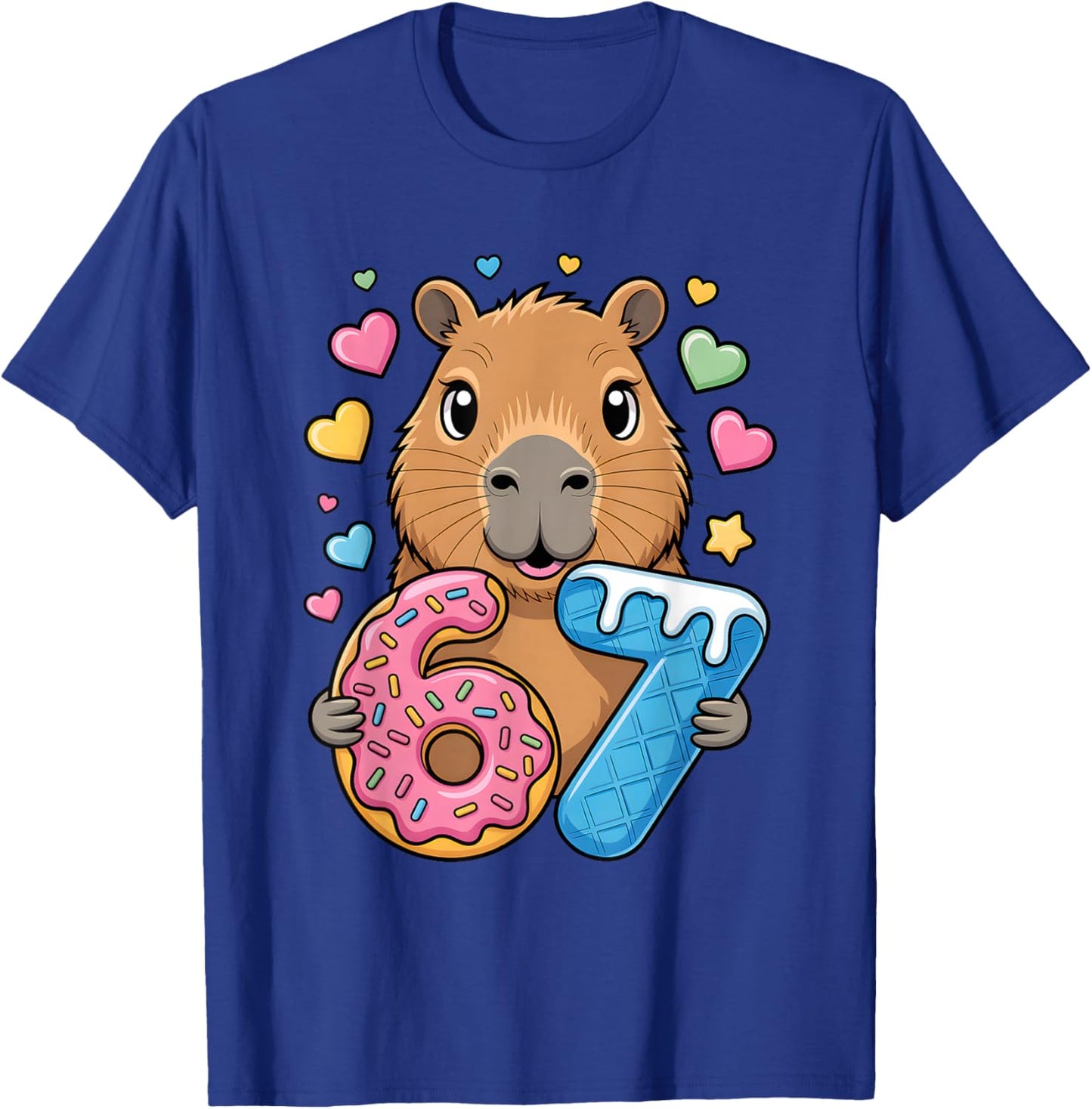 Funny Capybara Six Seven Bruh Meme 67 Gen Alpha Kids Men T-Shirt - T-Shirt | Royal