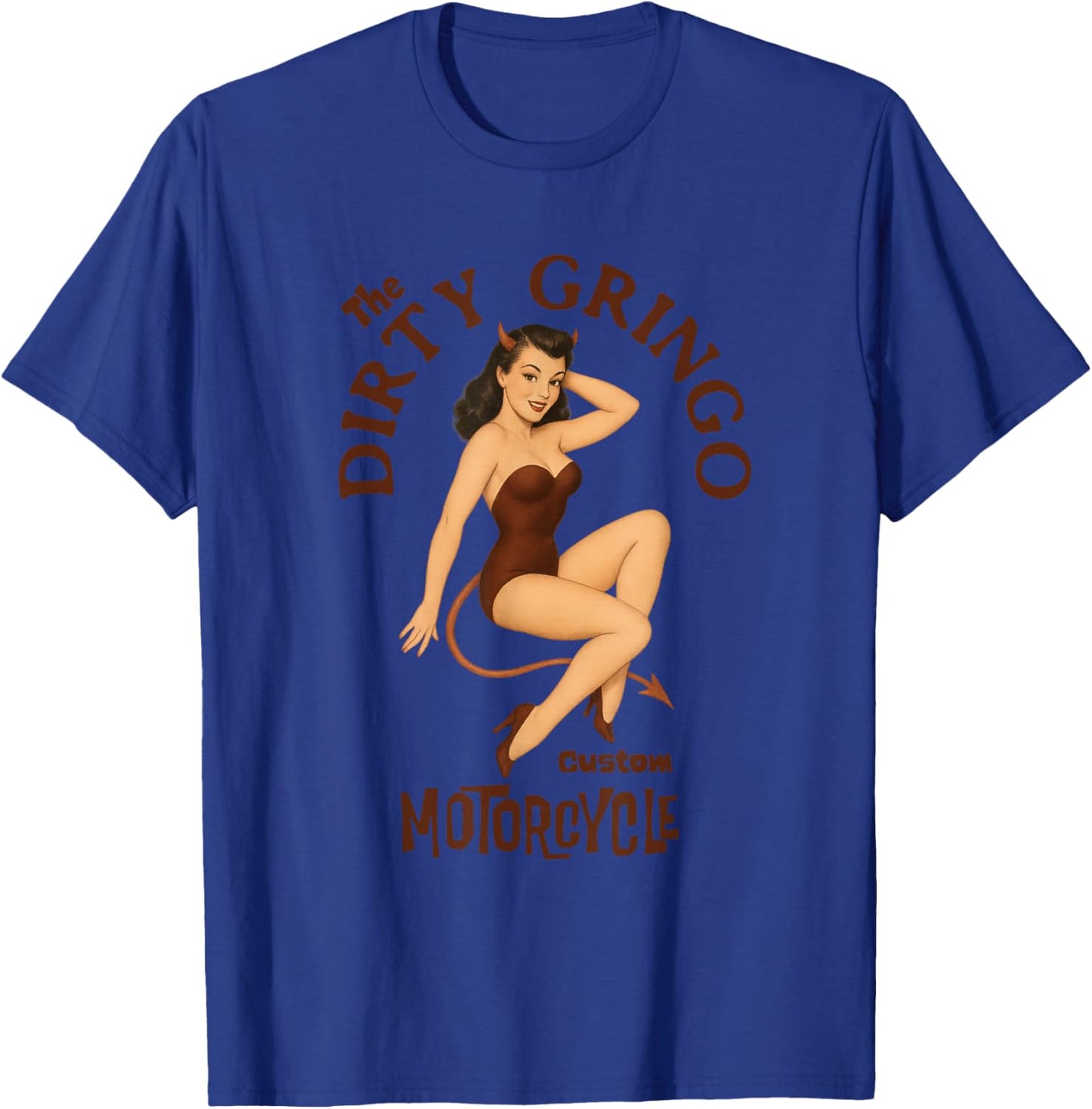 Dirty Gringo WWII Bomber Nose Art Retro Motorcycle Biker T-Shirt - T-Shirt | Royal
