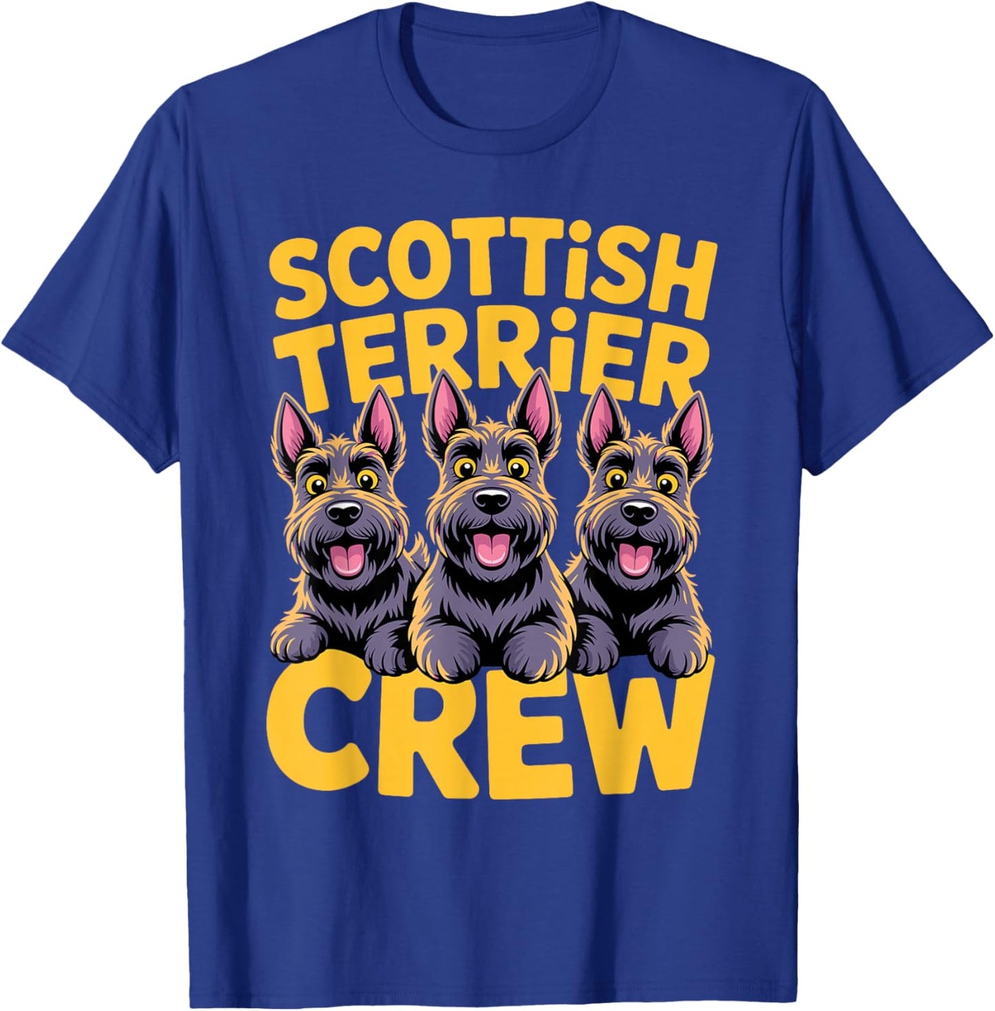 Scottish Terrier Crew Cartoon Aberdeen Pet Breed Scottie Dog T-Shirt - T-Shirt | Royal