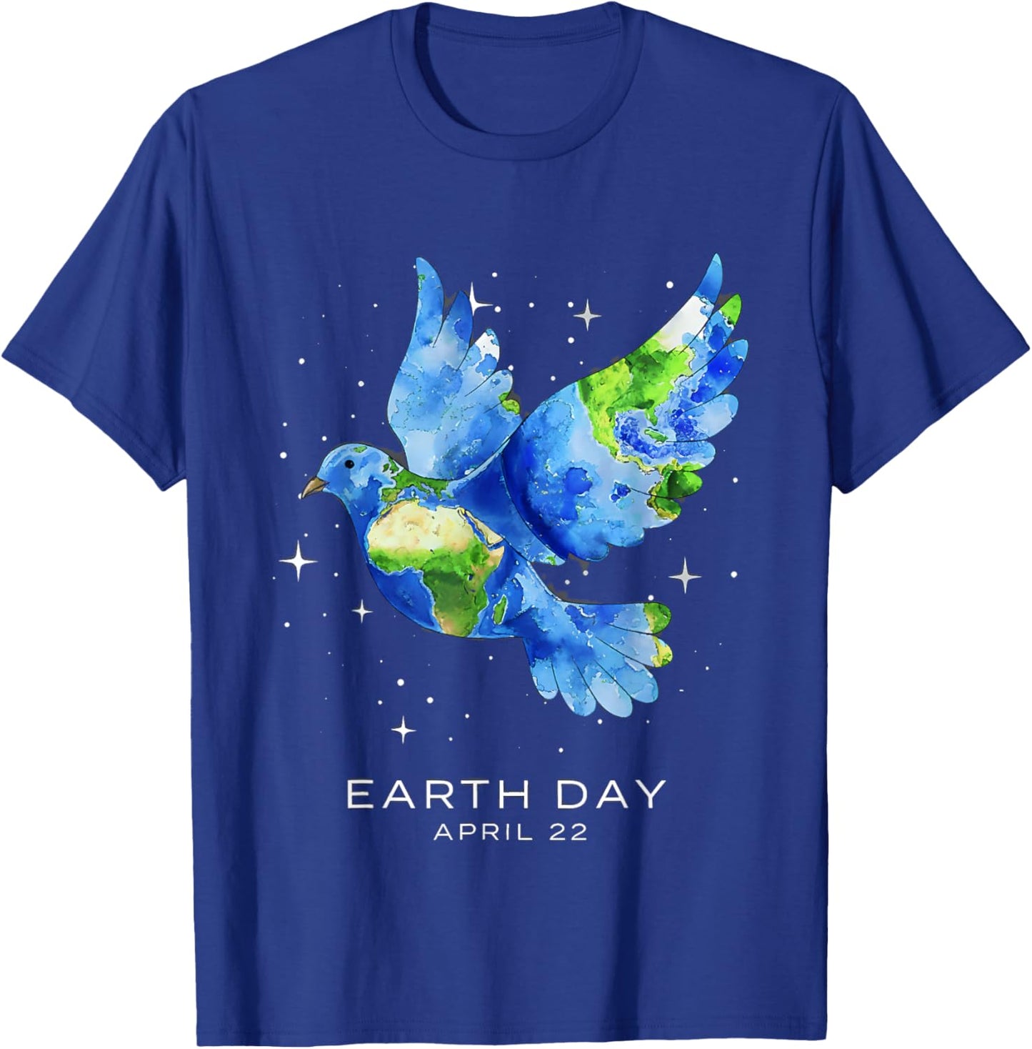 Earth Day 2026 Dove Art T-Shirt - T-Shirt | Royal