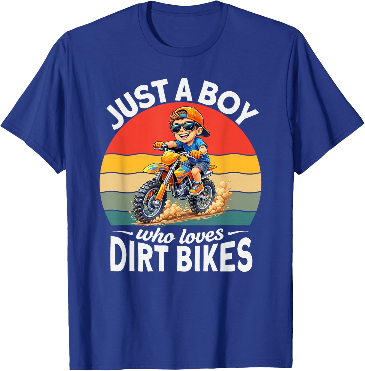 Just a Boy who Loves Dirt Bikes Motocross Enduro Kids Boys T-Shirt - T-Shirt | Royal