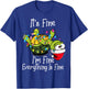Funny Christmas Turtle It's fine I'm fine Everything is fine T-Shirt - T-Shirt | Royal