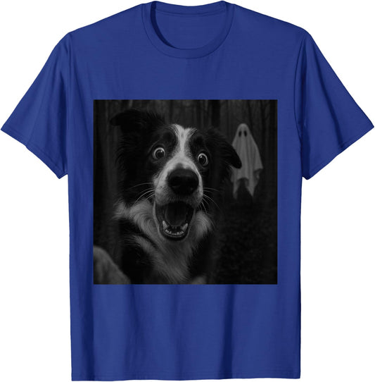Border Collie Ghost Spooky Halloween T-Shirt - T-Shirt | Royal