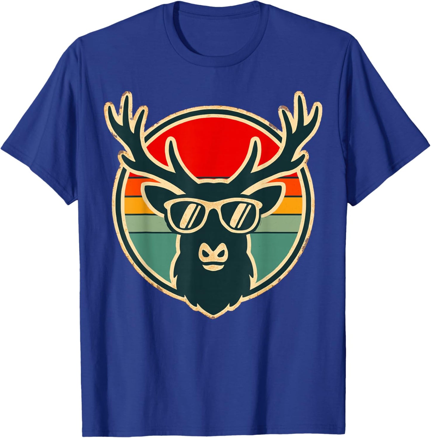 Retro Elk with Sunglasses T-Shirt - T-Shirt | Royal