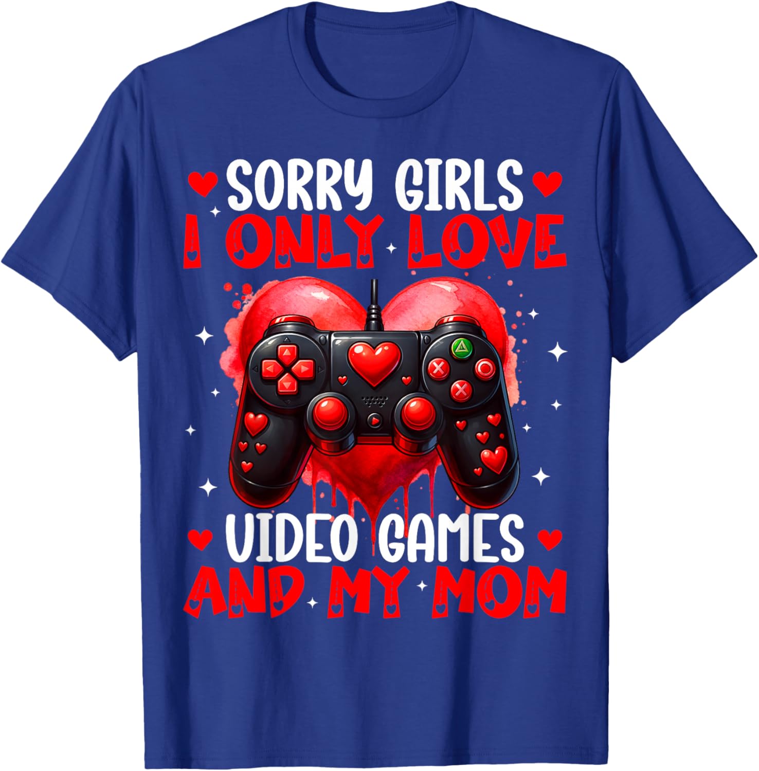 I Only Love Video Games and My Mom Valentines Boy Kids T-Shirt - T-Shirt | Royal