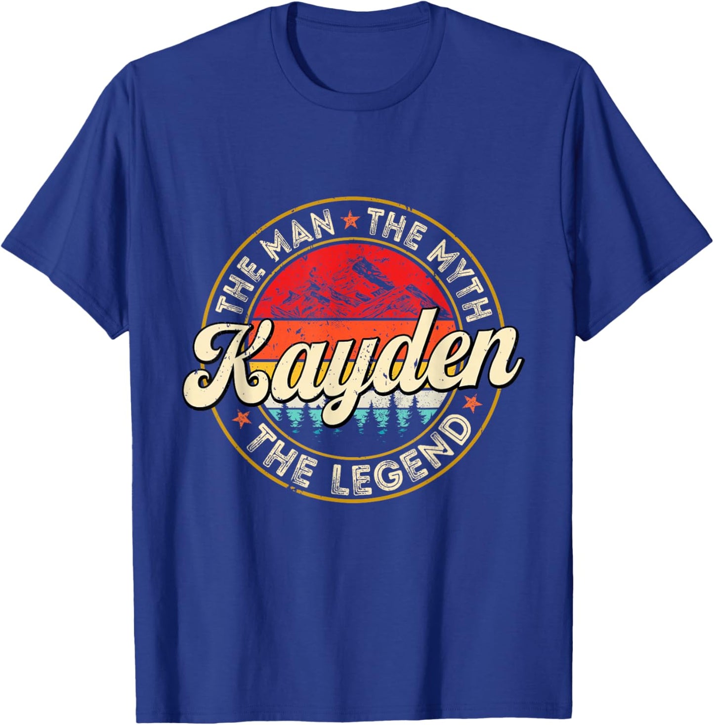 Kayden The Man The Myth The Legend Personalized Name T-Shirt - T-Shirt | Royal