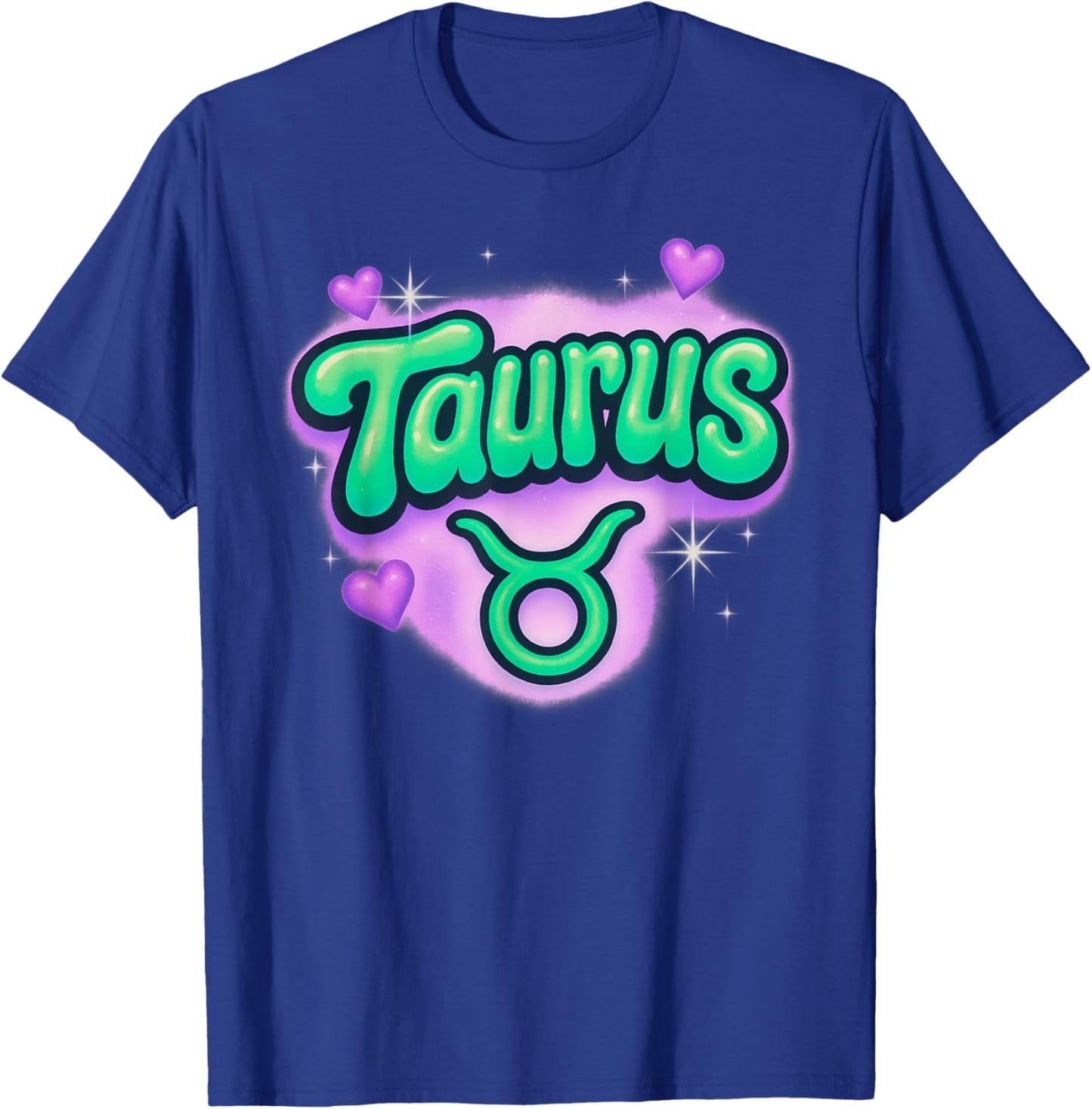 Taurus Zodiac Pastel Airbrush Cute Astrology Graphic T-Shirt - T-Shirt | Royal