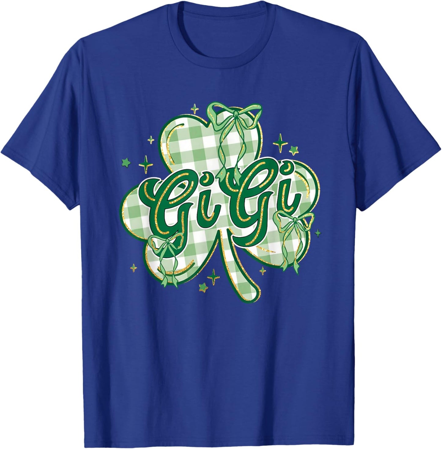 Lucky Gigi St Patricks Day Grandma Coquette Bow Shamrock T-Shirt - T-Shirt | Royal