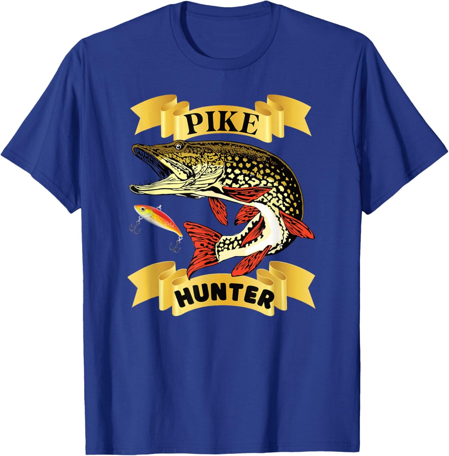 Pike Hunter Predator Fisherman Fishing Lovers Predatory T-Shirt - T-Shirt | Royal