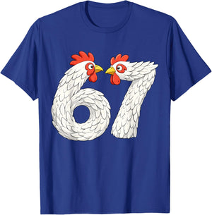 67 Chicken Meme Six Seven Funny Kids Teens Chickens T-Shirt - T-Shirt | Royal