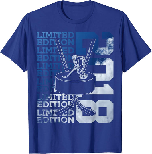 Limited Edition 2018 ICE Hockey 8TH Birthday T-Shirt - T-Shirt | Royal