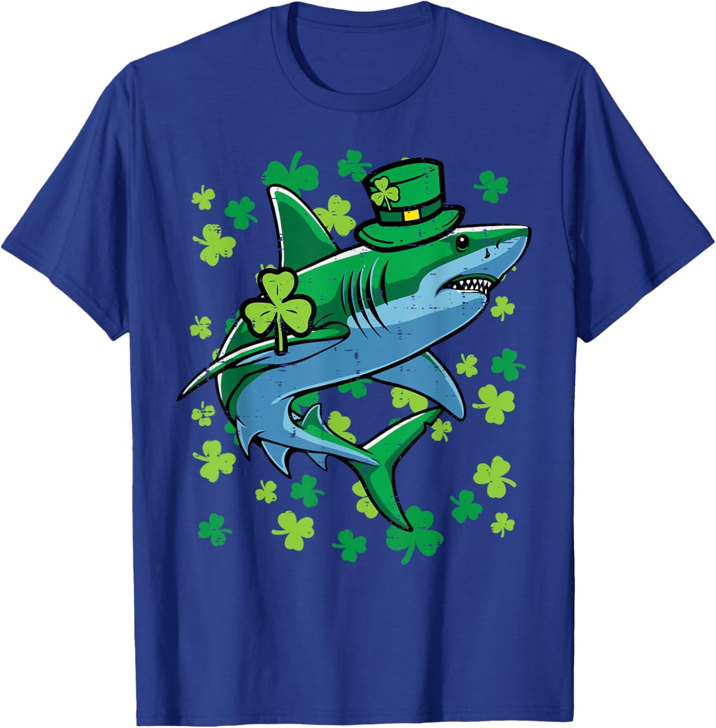 St Patricks Day Shark Funny Irish Men Women Kids Boys T-Shirt - T-Shirt | Royal