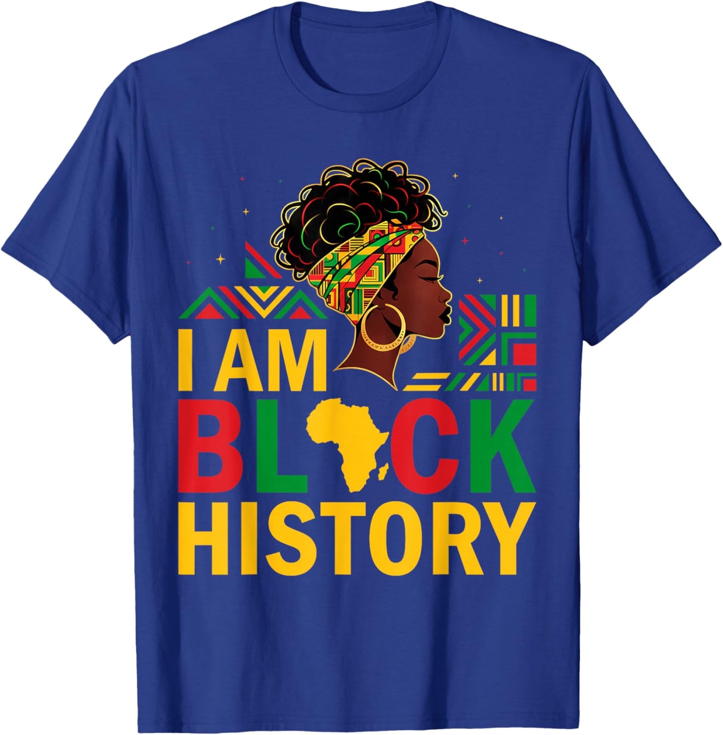 Girl Black History Month African American Afro Girls Women T-Shirt - T-Shirt | Royal