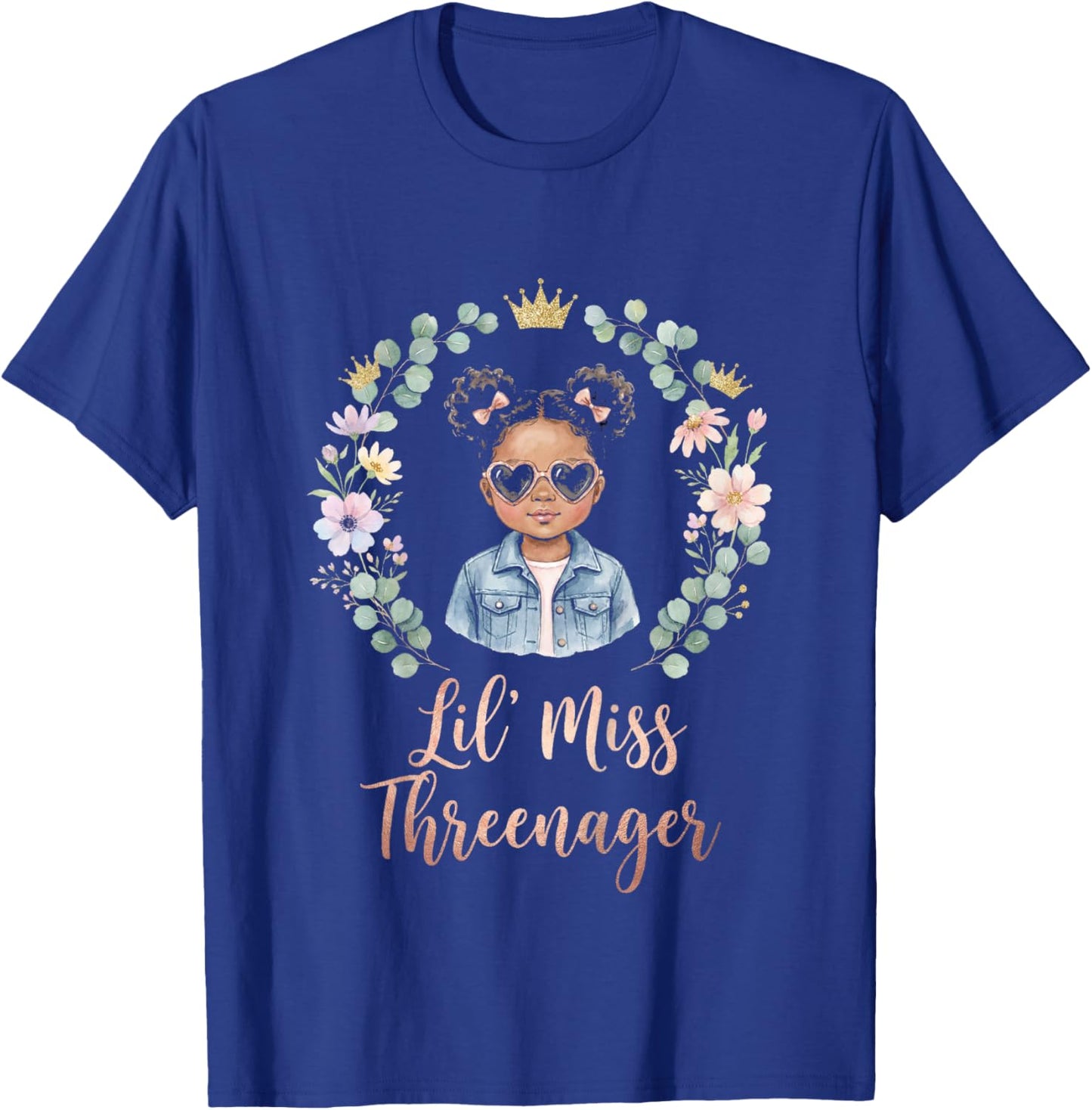 3rd Birthday Girl Sassy Toddler Lil Miss Threenager T-Shirt - T-Shirt | Royal