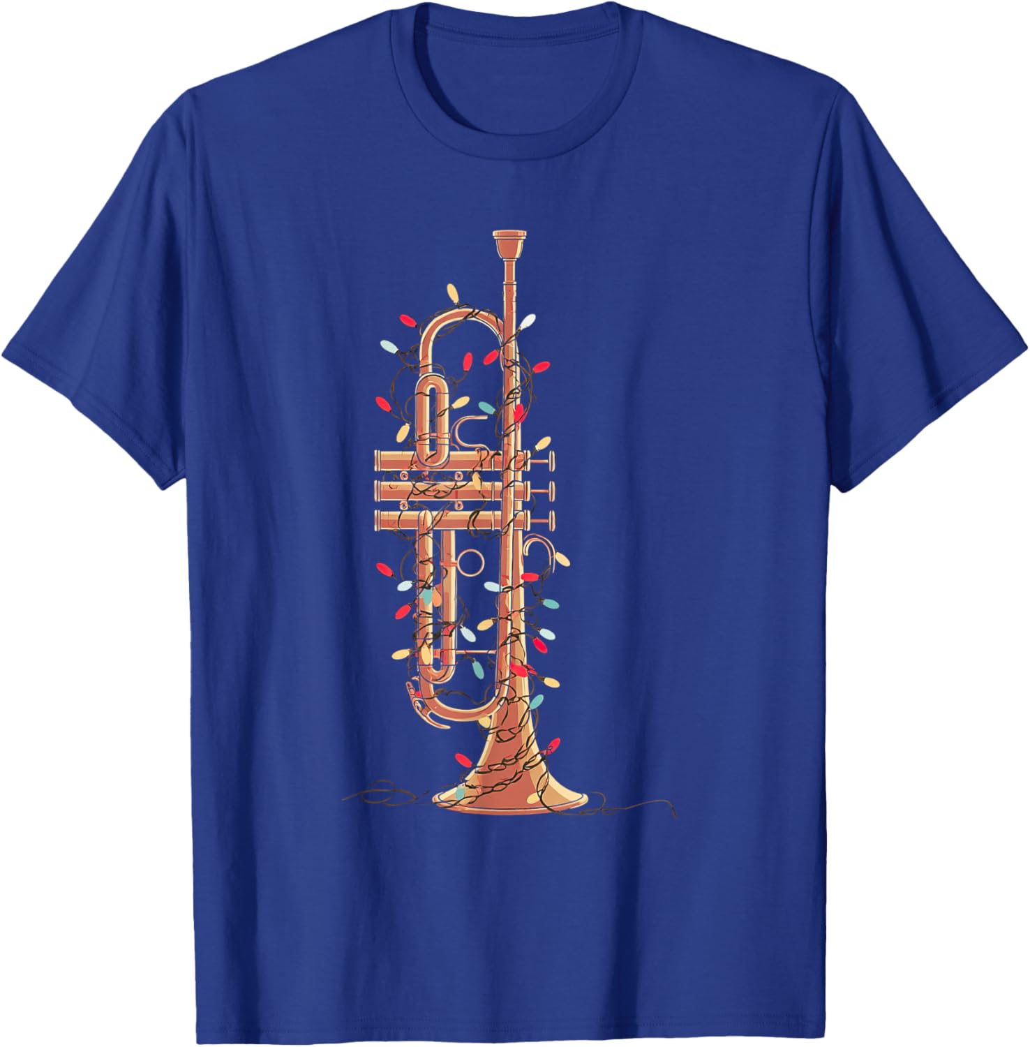 Trumpet Christmas Graphics Lights Lover Player Trumpeter T-Shirt - T-Shirt | Royal