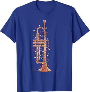 Trumpet Christmas Graphics Lights Lover Player Trumpeter T-Shirt - T-Shirt | Royal
