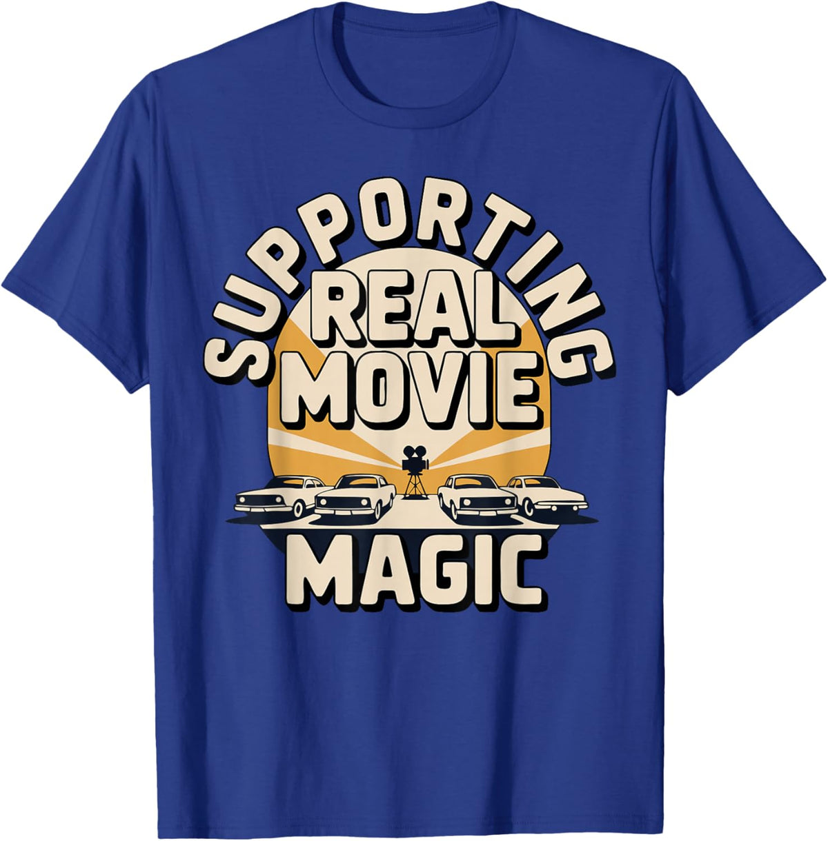 Drive-in Movie Supporter Retro Film Drive-in Cinema T-Shirt - T-Shirt | Royal