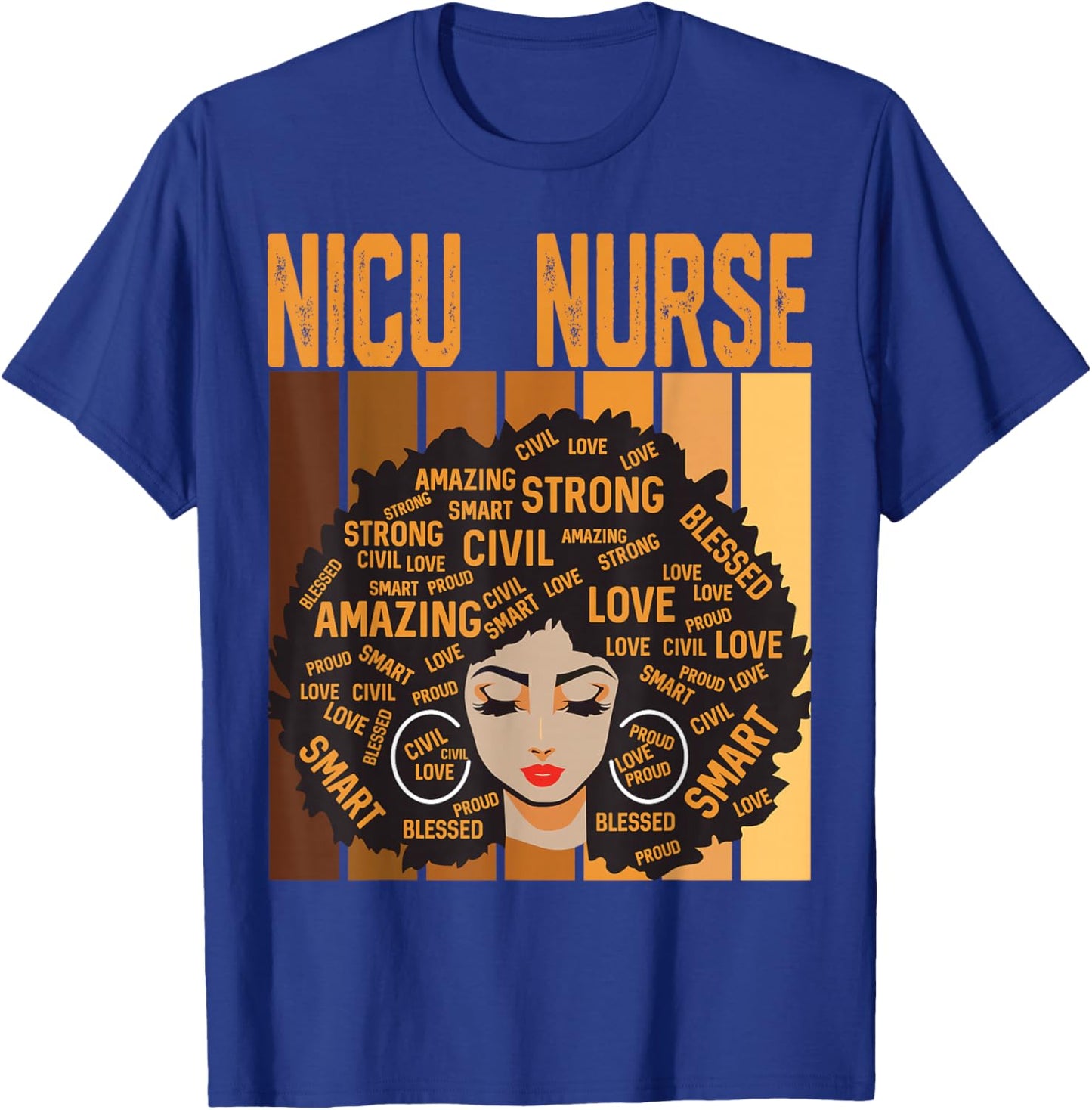 NICU Nurse Powerful Black History Month Black Pride Design T-Shirt - T-Shirt | Royal