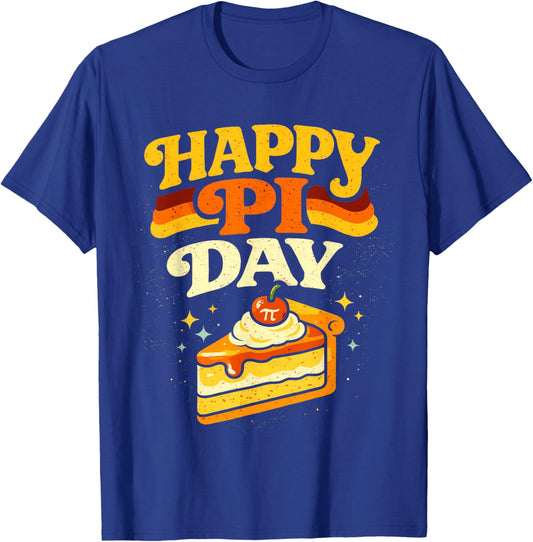 Groovy Happy Pi Day 3.14 Pie Math Lovers Mathematics Teacher T-Shirt - T-Shirt | Royal