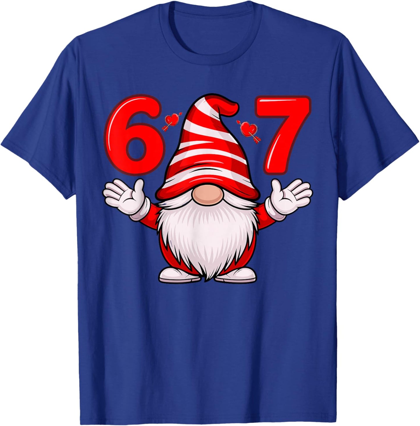 Gnome 67 Valentine Cool Valentines for 6 7 Outfit T-Shirt - T-Shirt | Royal