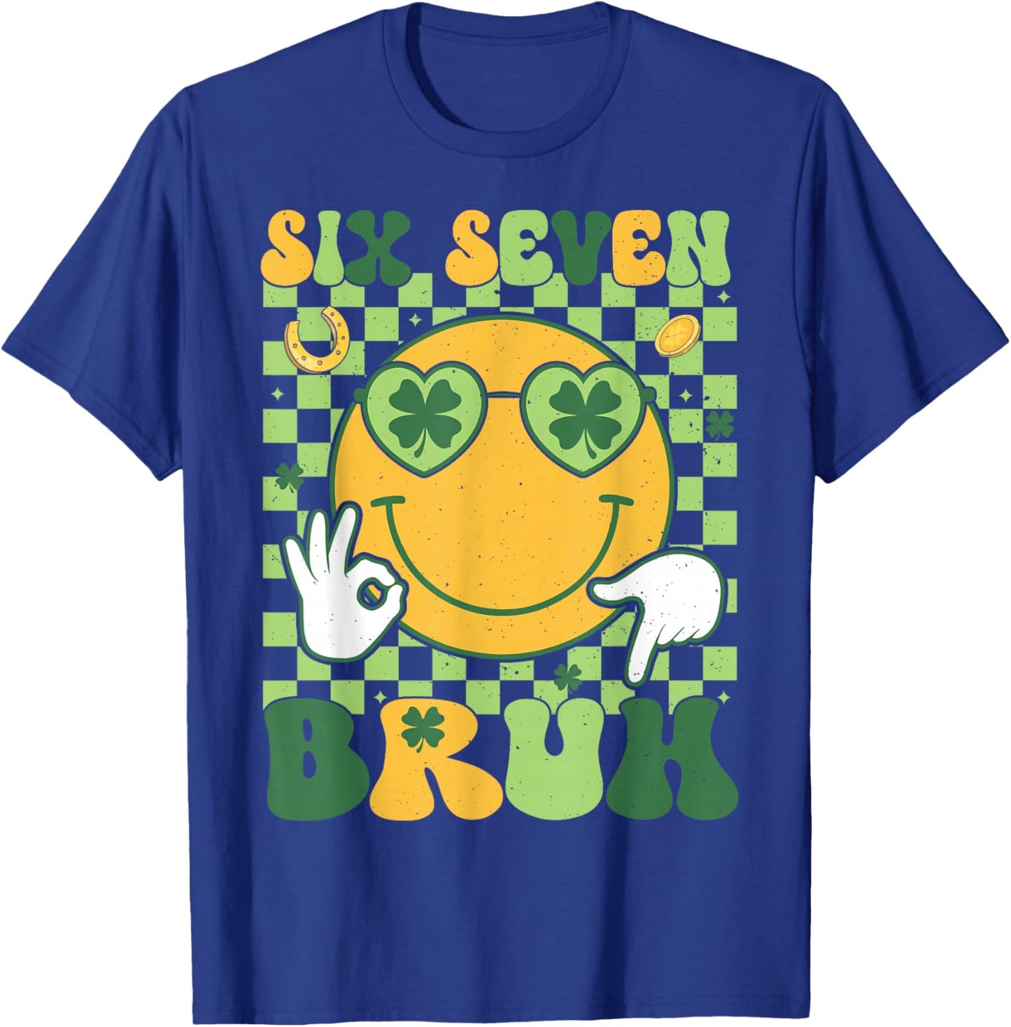 St Patricks Day Boys Kids Teens Six Seven Bruh St Paddys 67 T-Shirt - T-Shirt | Royal