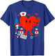 Valentines Day Nurse Heart Nursing Scrub Top Girls Women T-Shirt - T-Shirt | Royal