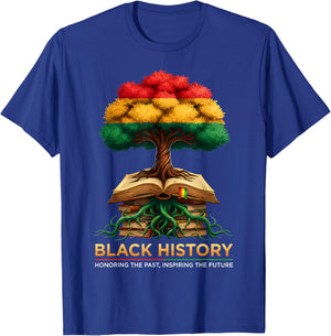 Honoring Past Inspiring Future Men Women Black History Month T-Shirt - T-Shirt | Royal